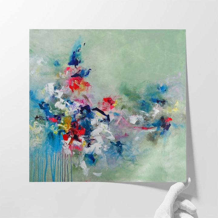 Big painting for living room with fluid tones