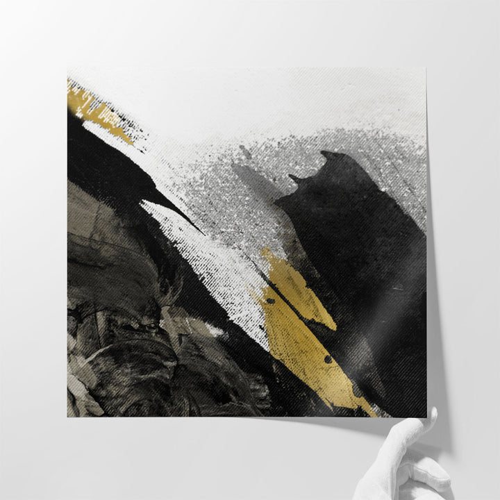 abstract art print – dynamic black strokes