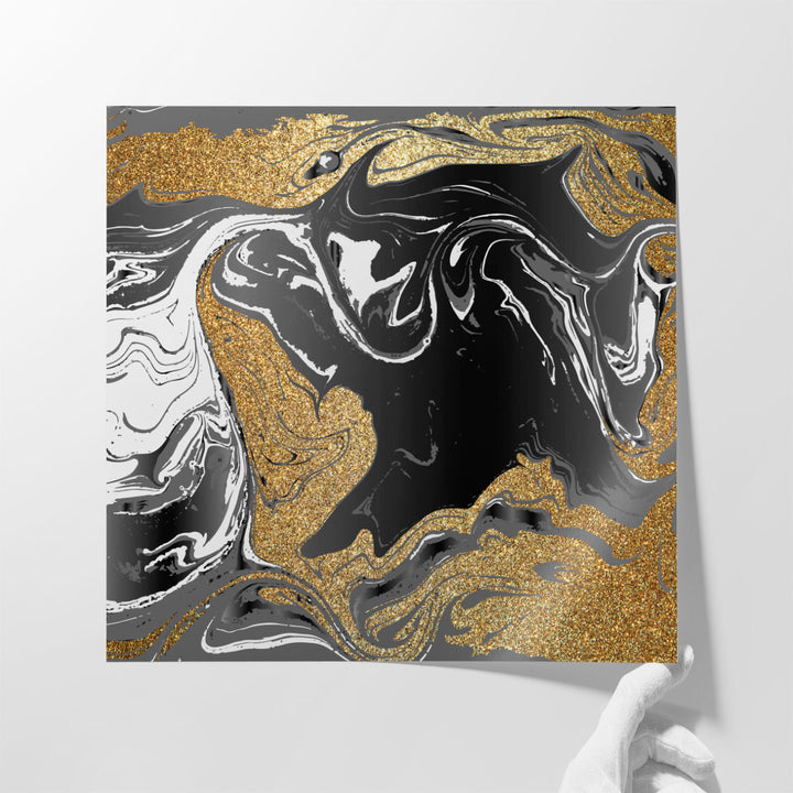 living room art – elegant black and gold print