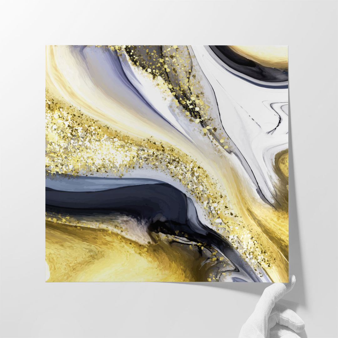 paintings for bedroom – blue white fluid pattern