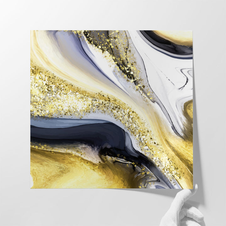 paintings for bedroom – blue white fluid pattern