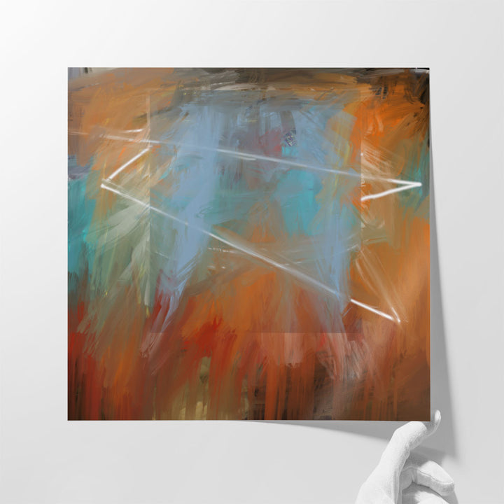 Hallway wall decor featuring abstract tones