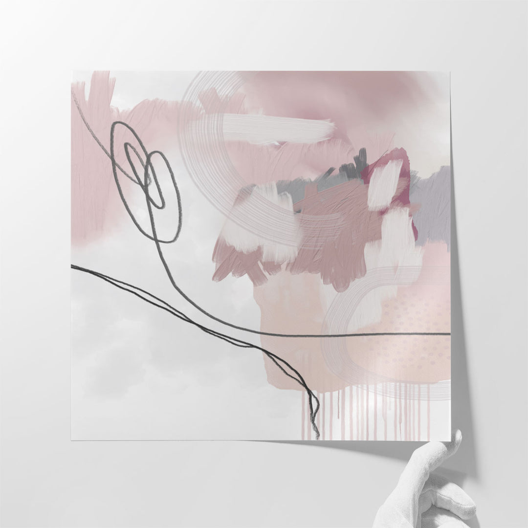 Hallway Wall Decor – minimalist pink brushstrokes