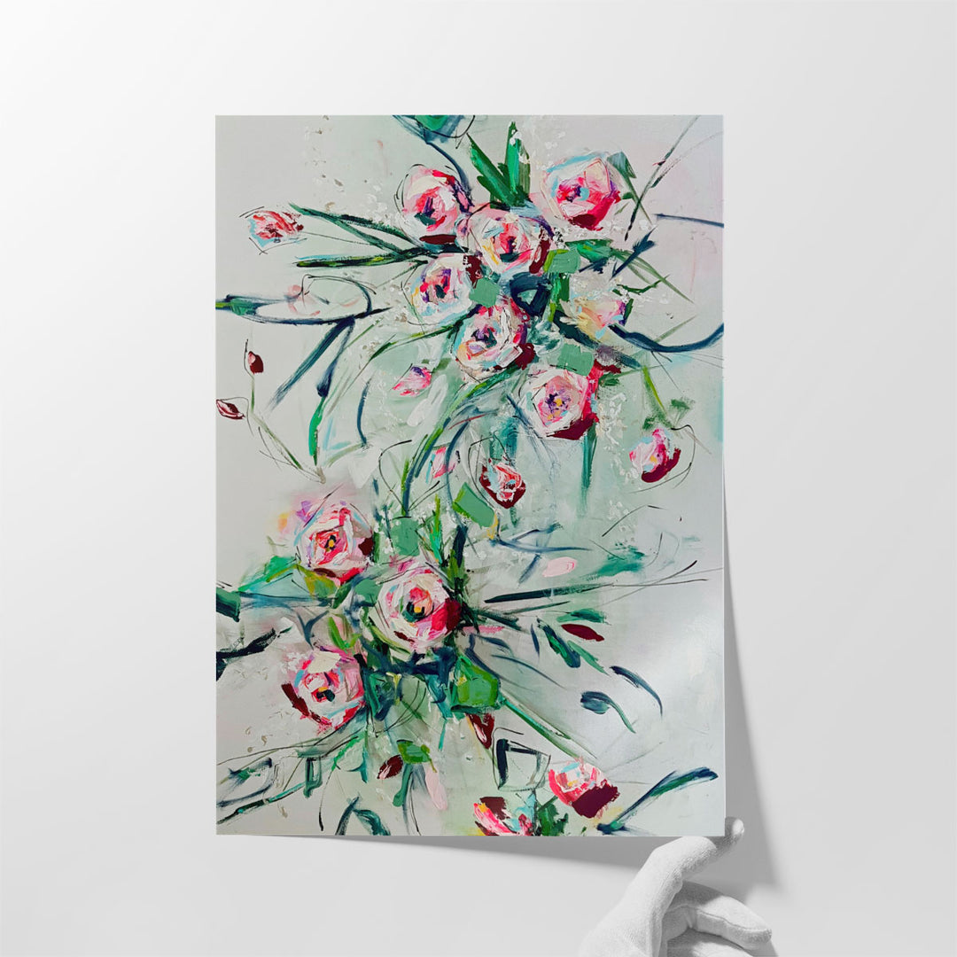 Very Large Nature Wall Painting for Bedroom – oversized floral watercolor canvas
