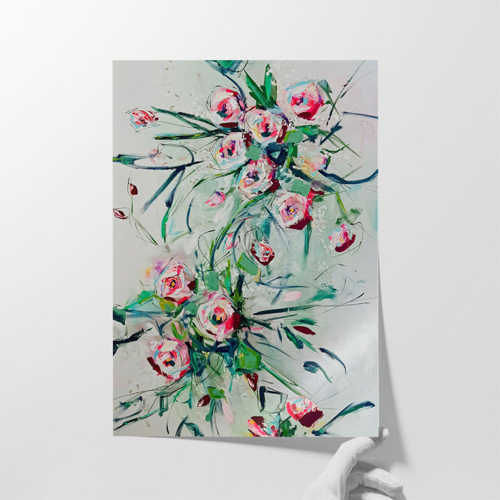 Very Large Nature Wall Painting for Bedroom – oversized floral watercolor canvas