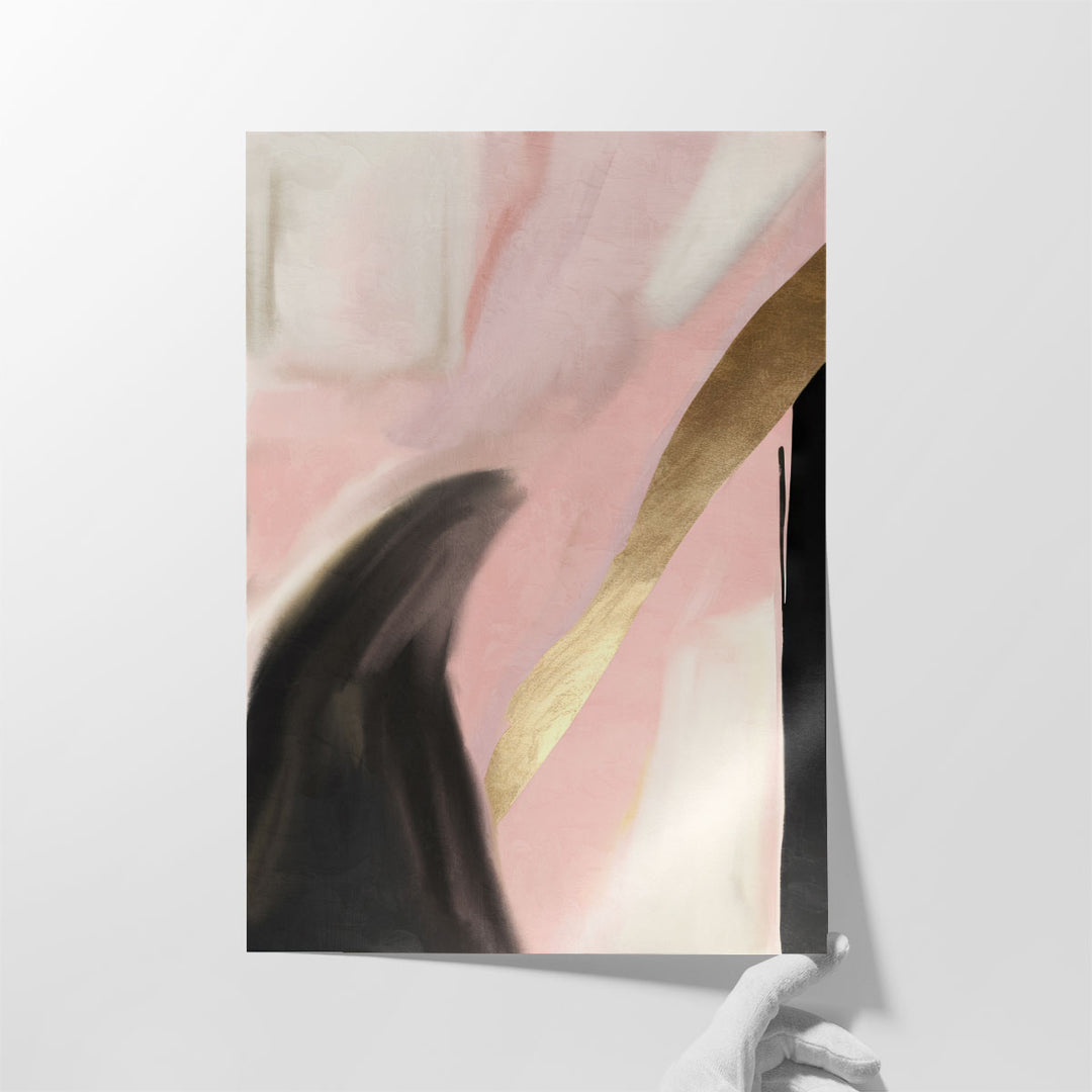 pink brushstroke abstract canvas art