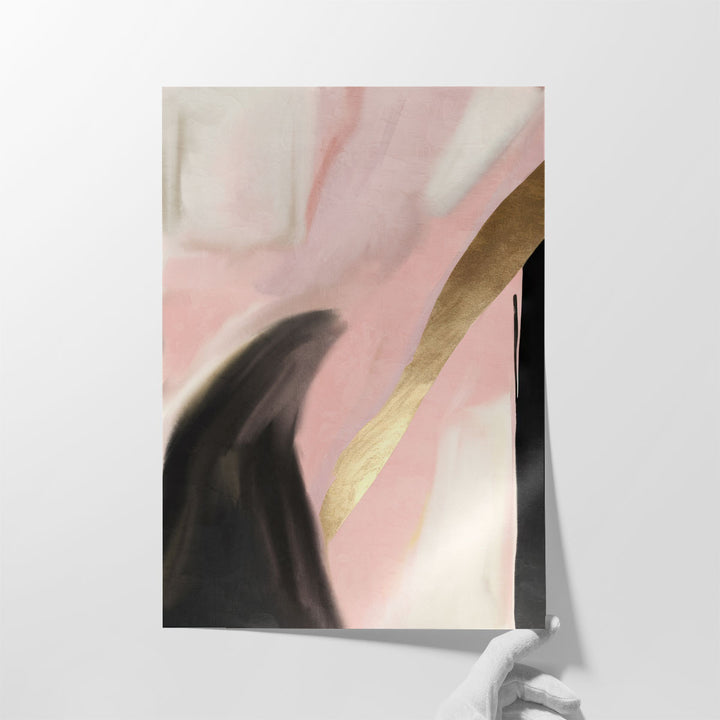 pink brushstroke abstract canvas art