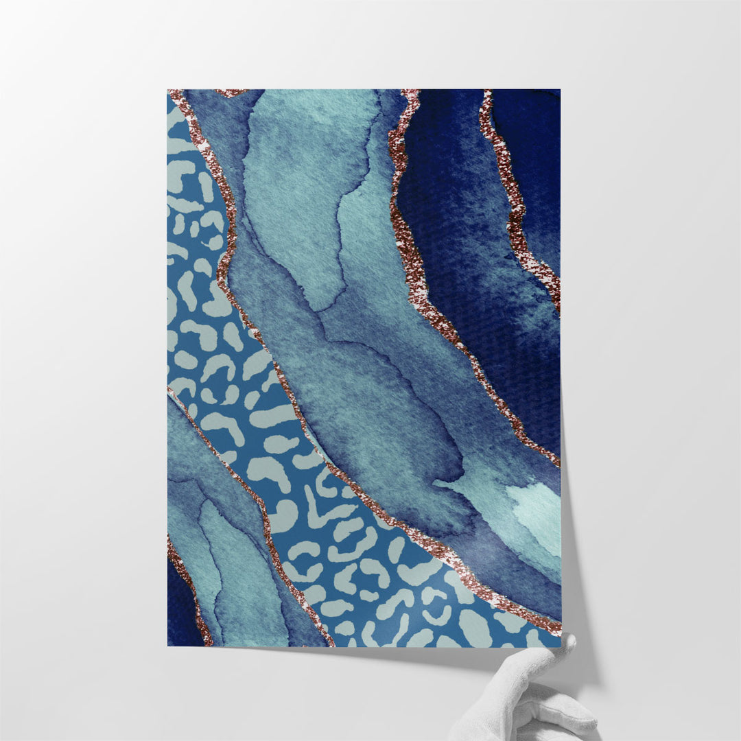 Large blue abstract canvas print