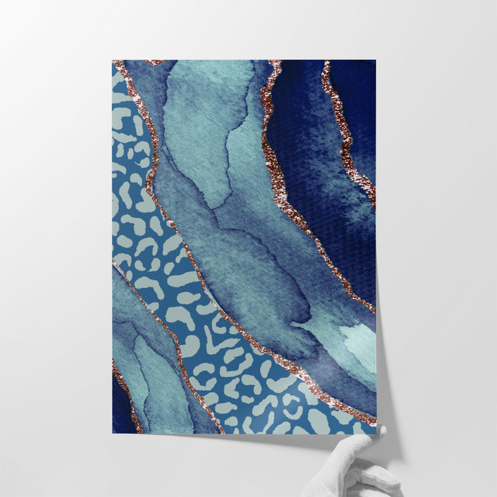 Large blue abstract canvas print