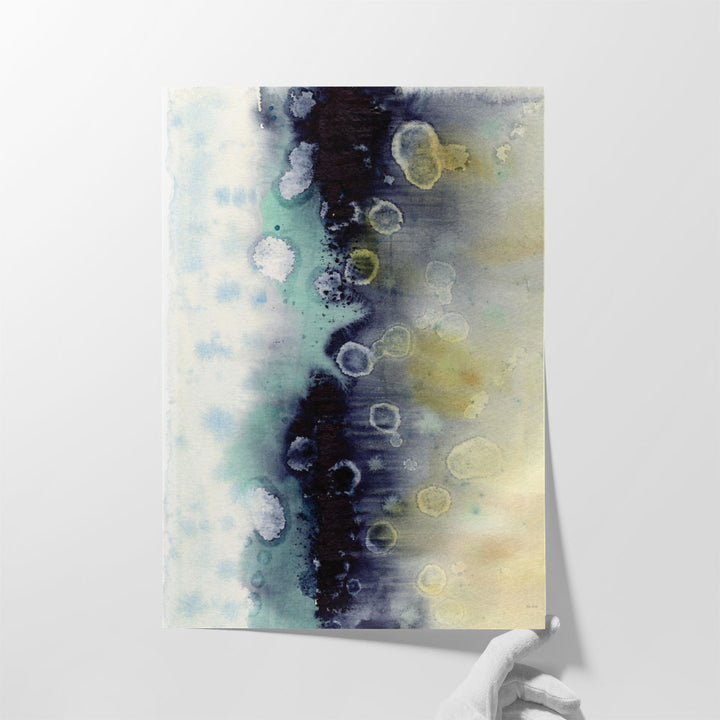 Teal gold watercolor artwork for modern homes