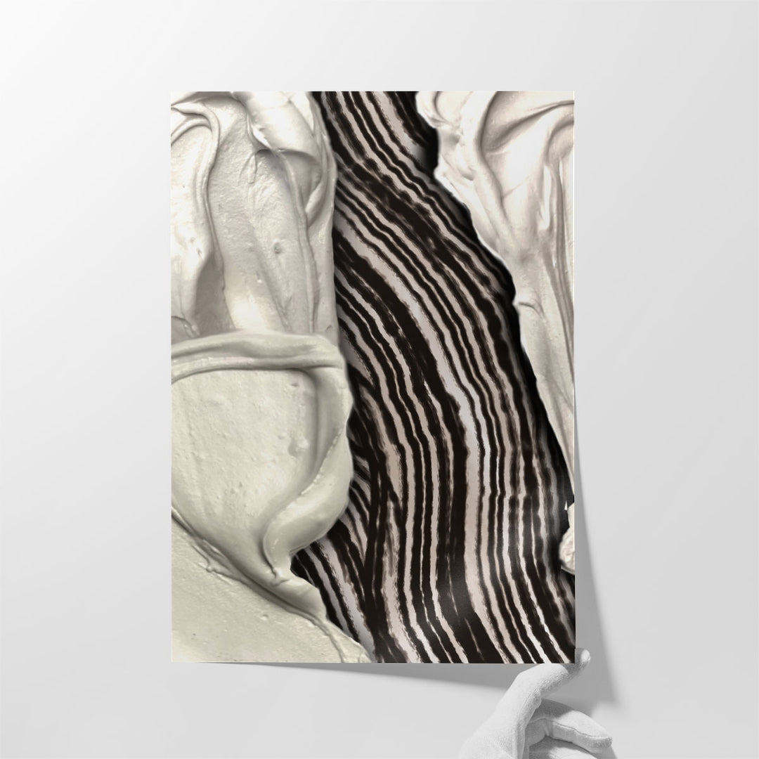 24x36 framed canvas black beige art