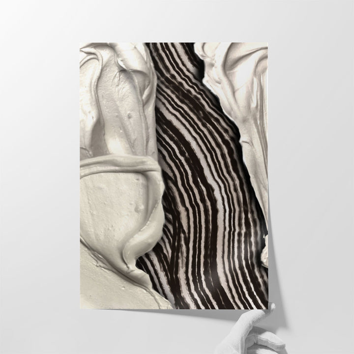 24x36 framed canvas black beige art
