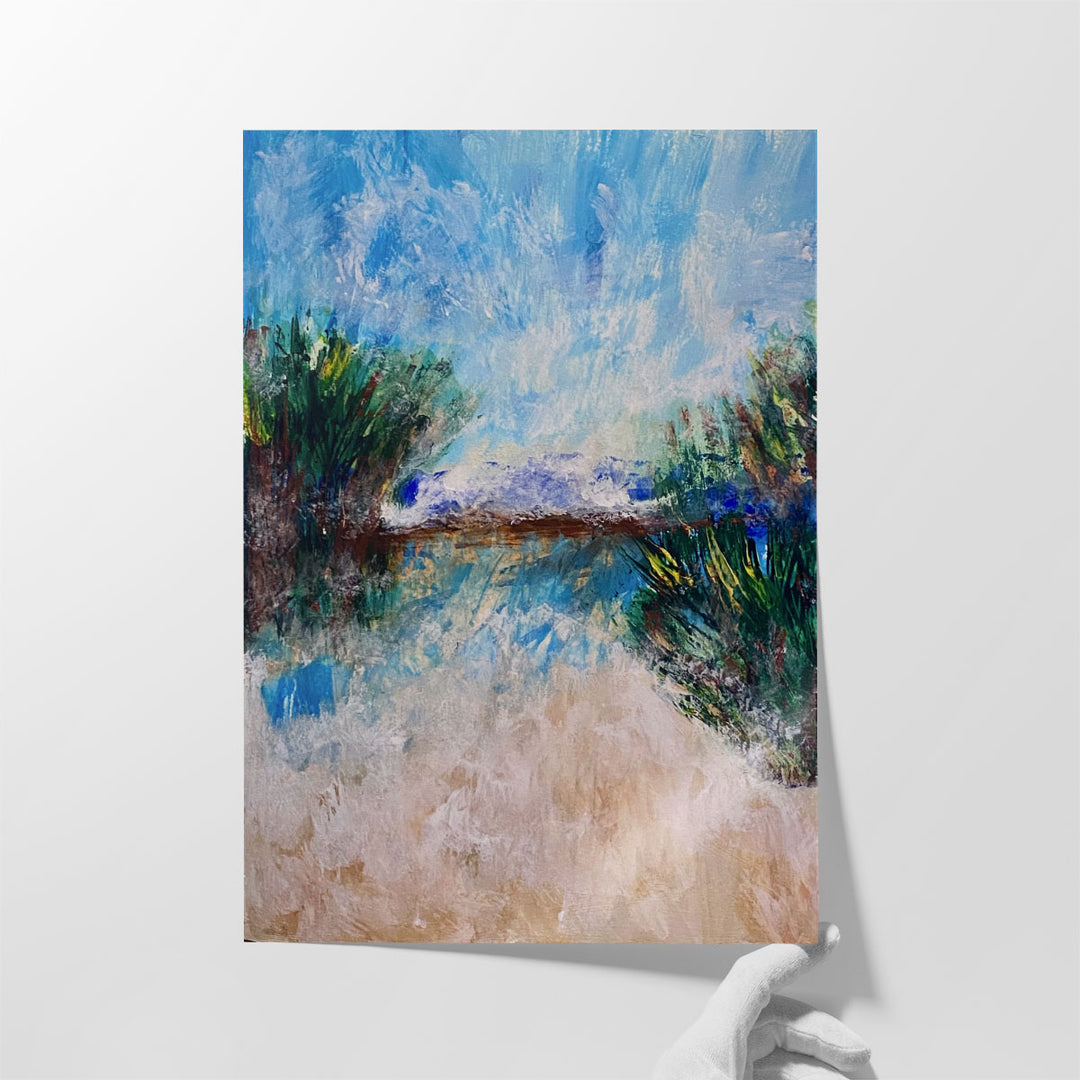 big abstract wall art bold color flow