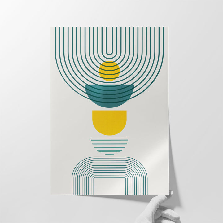 Big Geometric Art Prints for Hallway – oversized minimalist mid century canvas