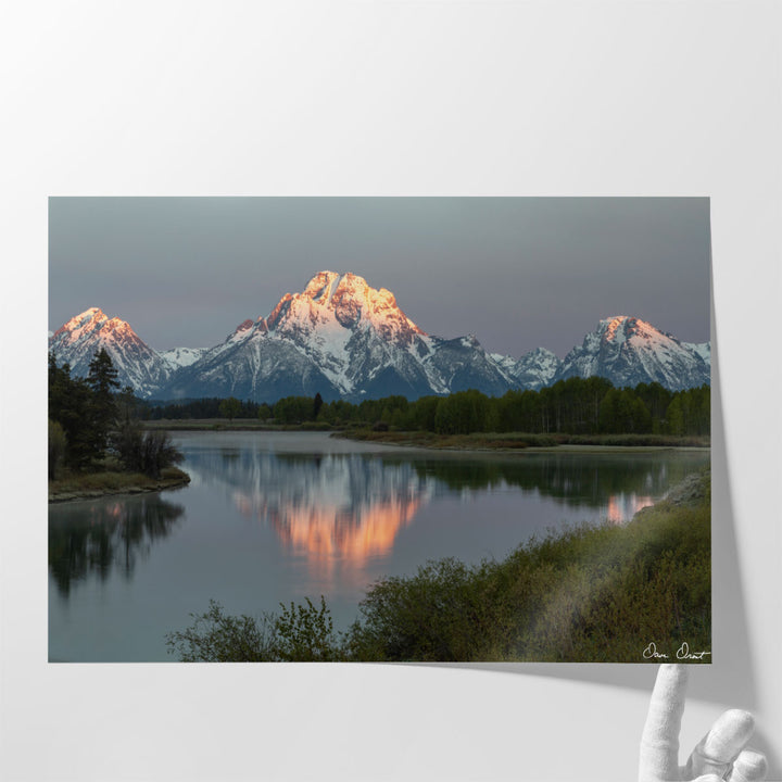 Scenic landscape framed wall art for bedroom, peaceful waterscape