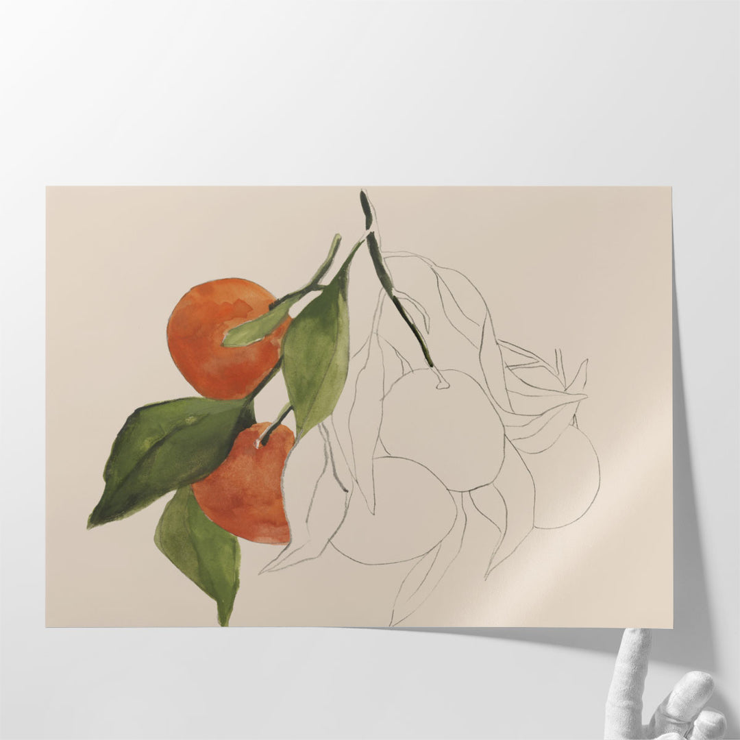Large Watercolor Canvas Art for Kitchen – citrus watercolor wash
