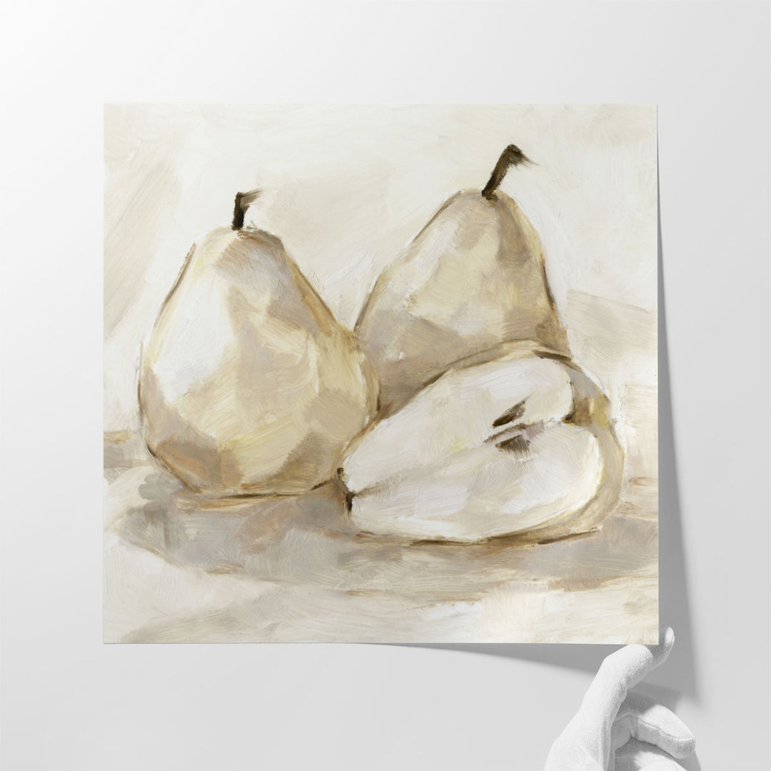 still life prints – pears arranged on white background
