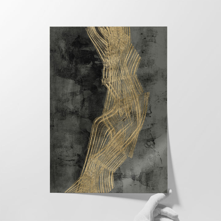Bedroom wall decor in grey and gold