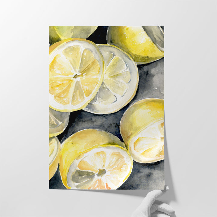 Large Kitchen Wall Art – lemons above countertop