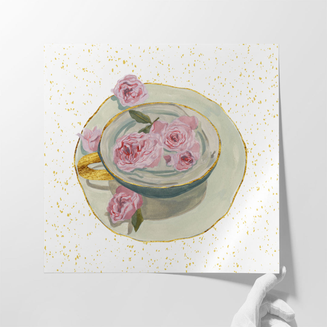dining room wall art – teacup and flowers