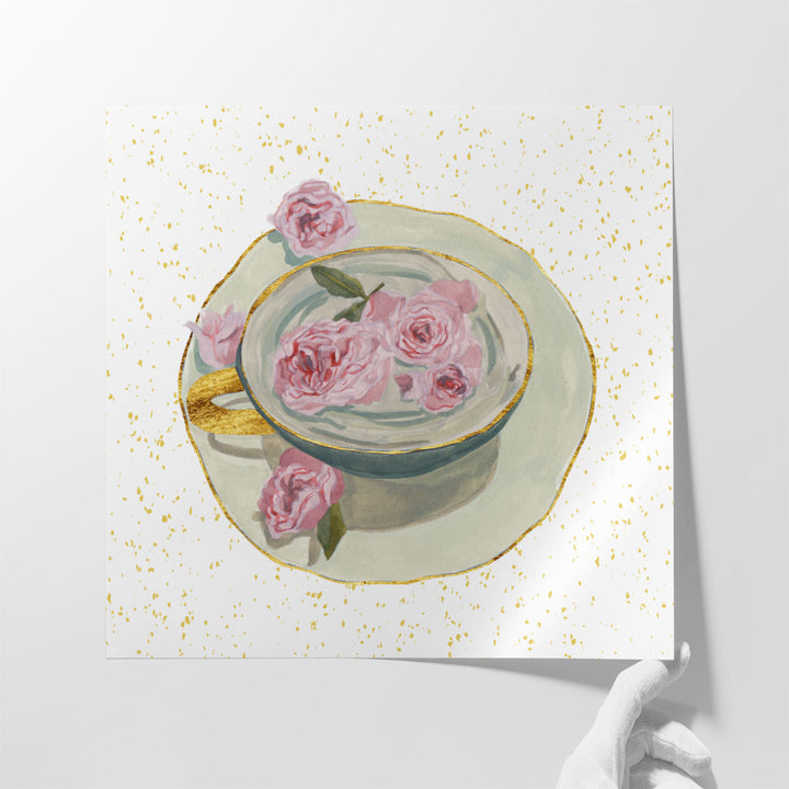 dining room wall art – teacup and flowers