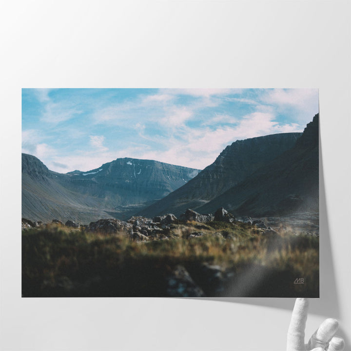 Huge landscape wall art for living room with scenic peaks