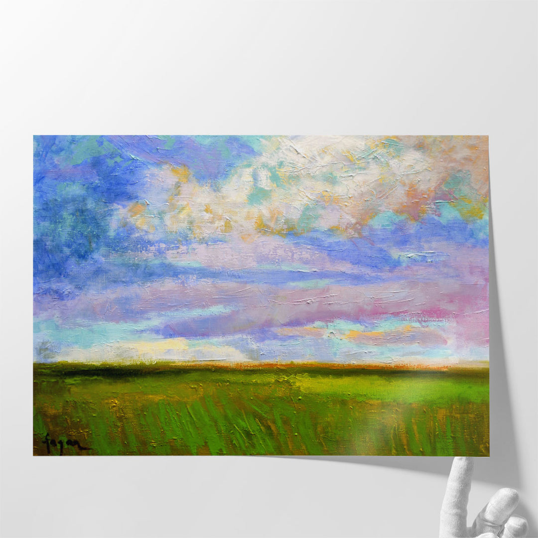 Large farmhouse wall decor with abstract landscape