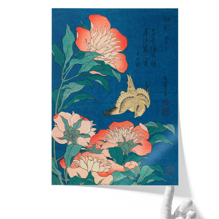Peonies And Canary, 1833 - Canvas Print Wall Art
