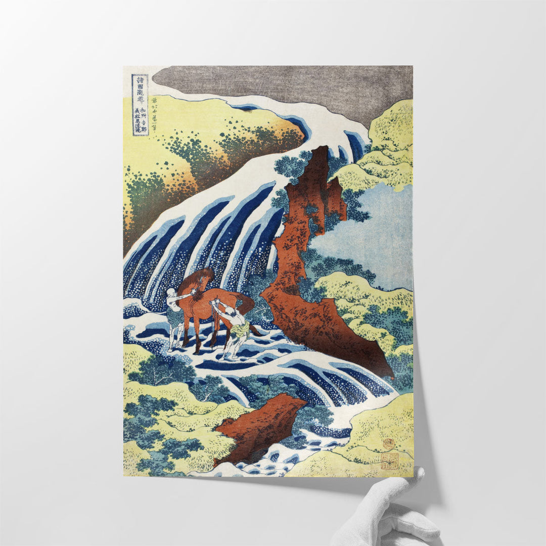 The Yoshitsune Horse Washing Falls at Yoshino, Izumi Province, 1833–1834 - Canvas Print Wall Art