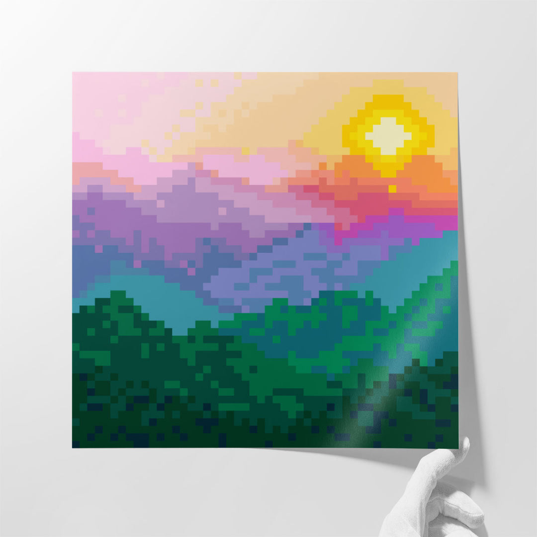 Modern abstract geometric landscape artwork