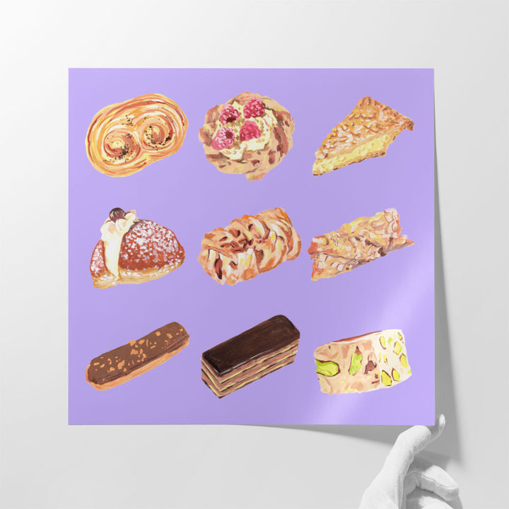 restaurant wall decor – purple dessert pop art