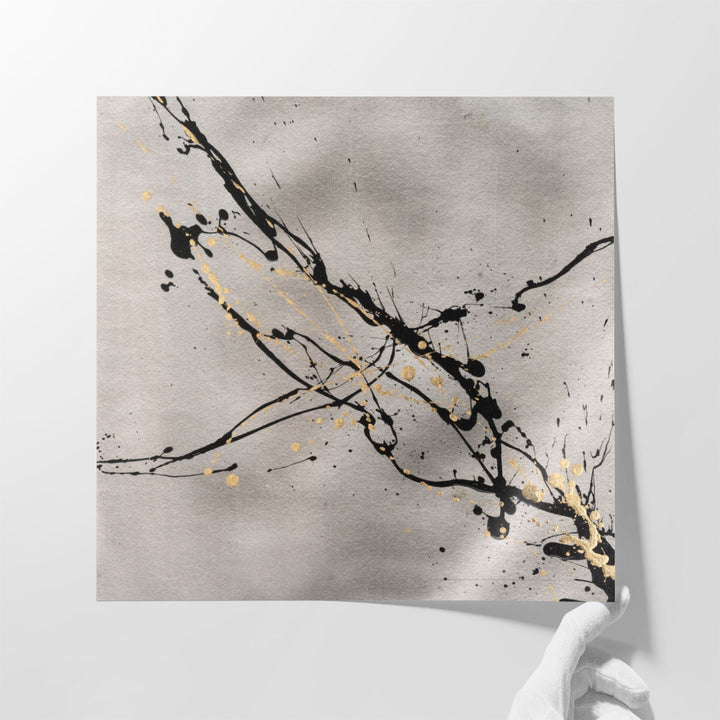 Bedroom artwork with gold and black texture