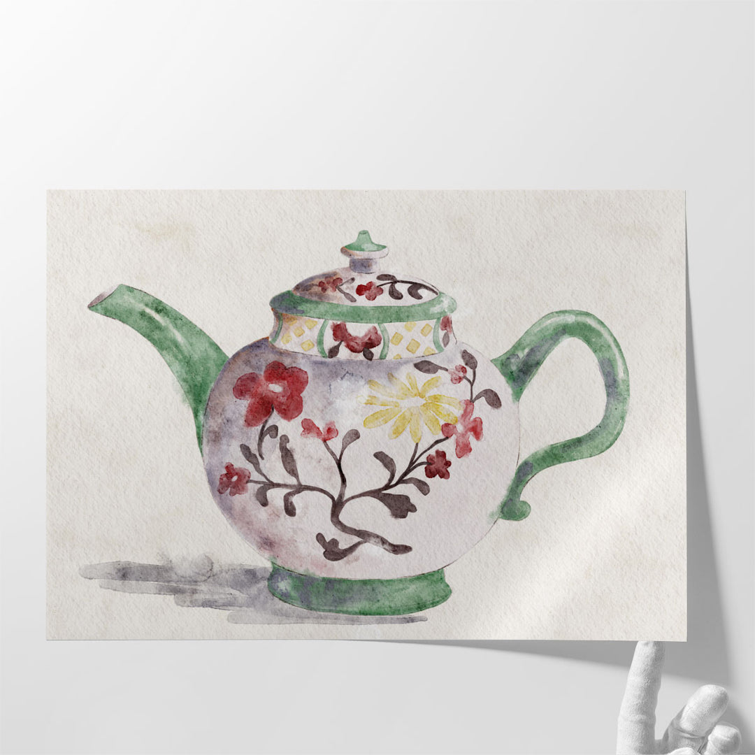 watercolor art – delicate brushstroke teapot