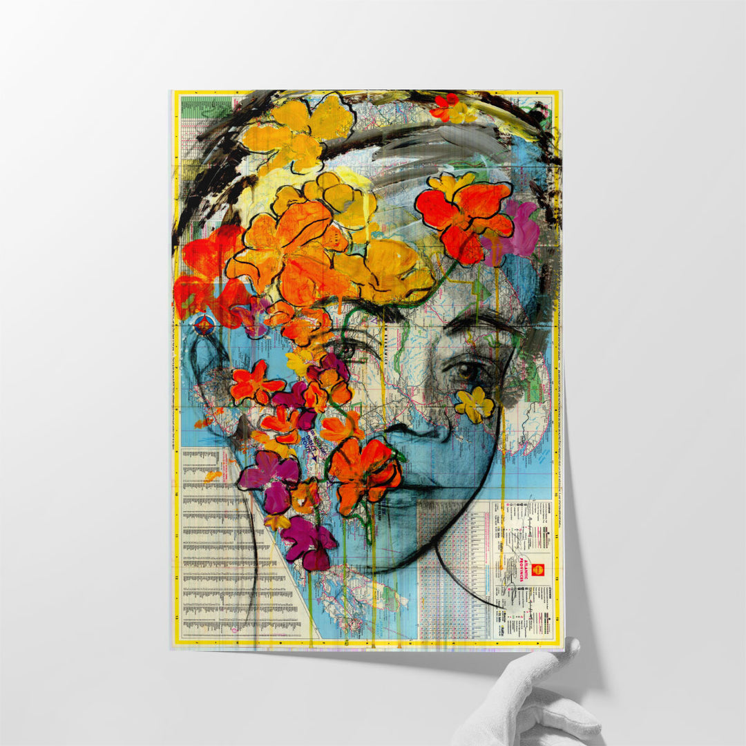 Large vintage abstract wall art bedroom accent