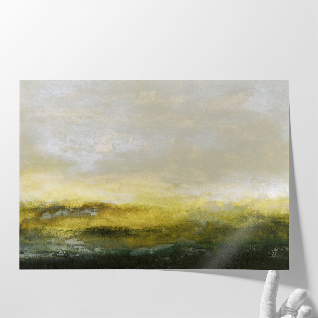 Hallway artwork in beige and yellow