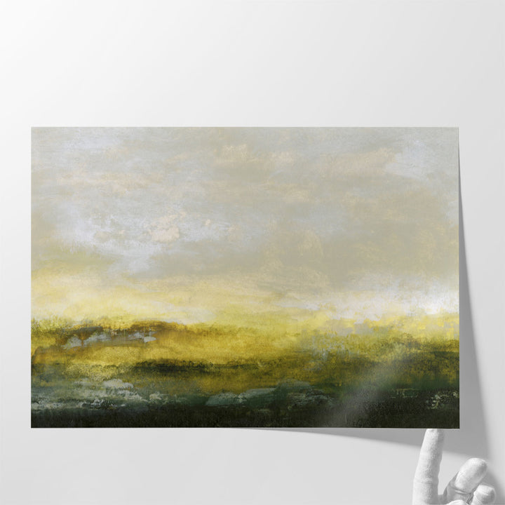 Hallway artwork in beige and yellow
