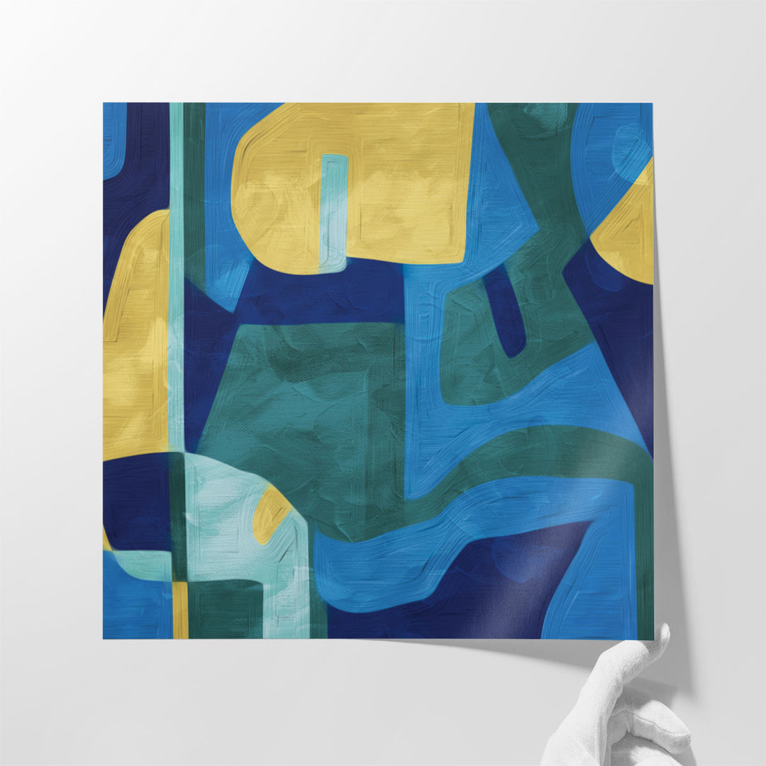 Classy bathroom wall art with colorful brushstrokes