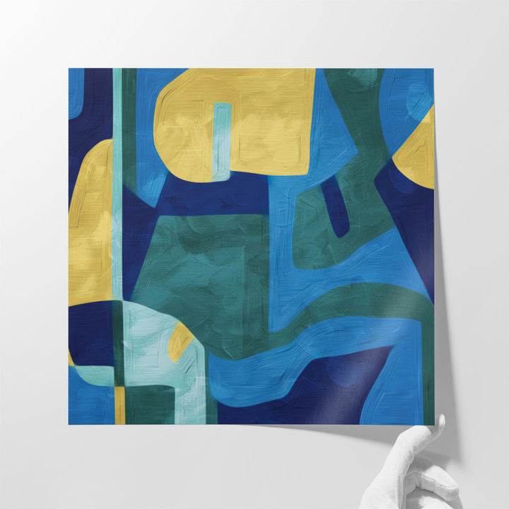Classy bathroom wall art with colorful brushstrokes