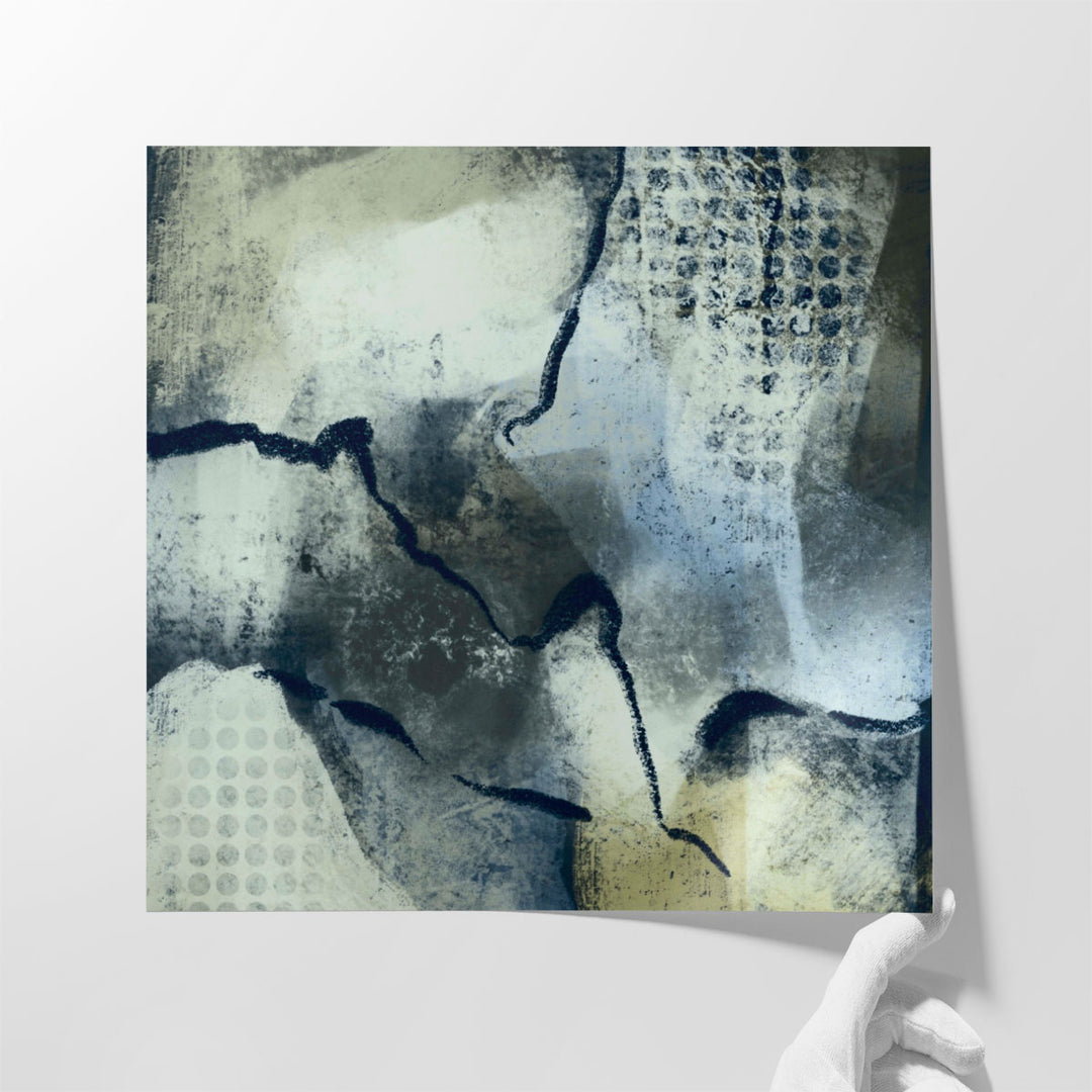 Hallway print with cracked texture design