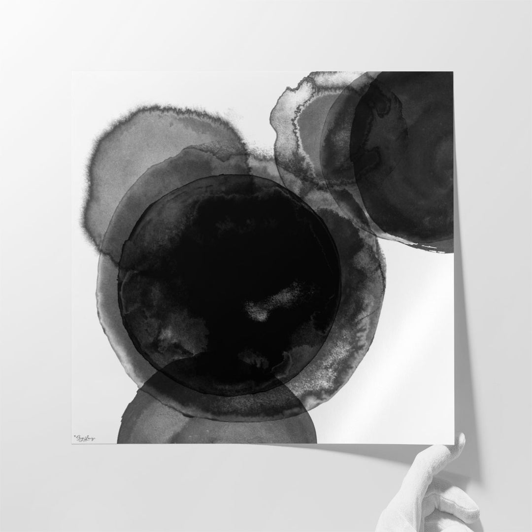 Black Circle Abstract 2 - Canvas Print Wall Art