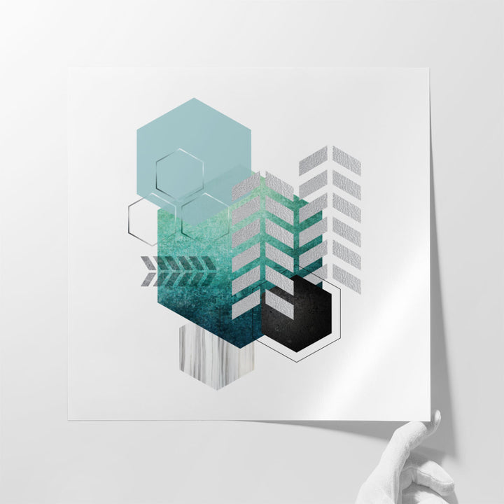 Geo Teal 1 - Canvas Print Wall Art