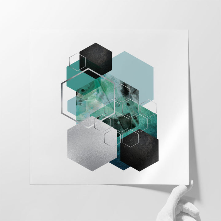 Geo Teal 3 - Canvas Print Wall Art