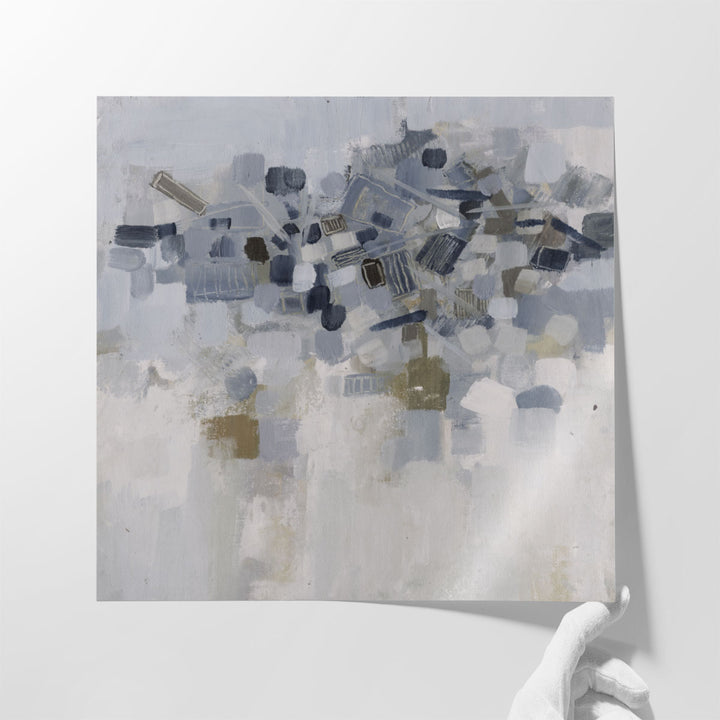 Subtle art with gray elements on neutral canvas