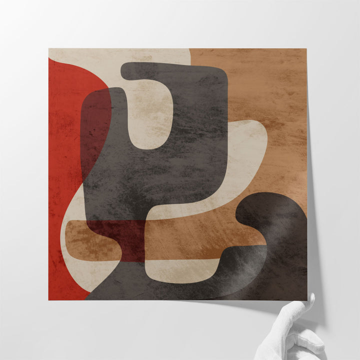 Bedroom print with earthy abstract design