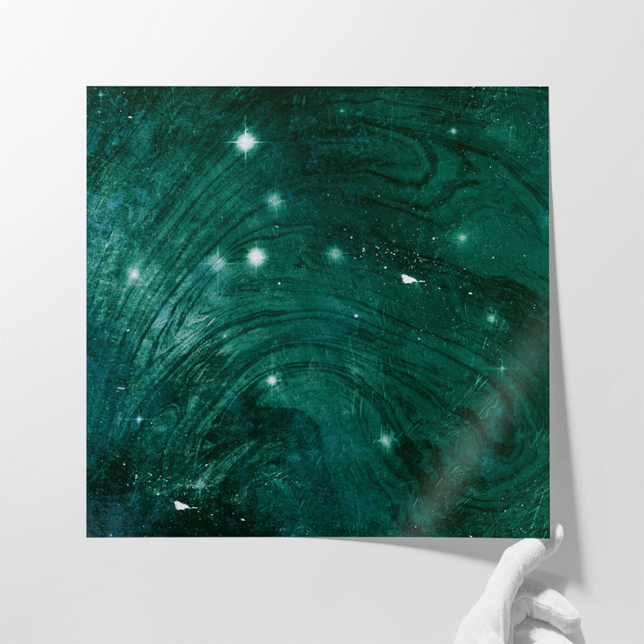 Large living room painting in bold green