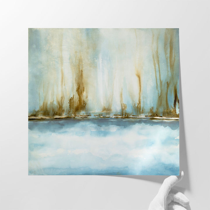 Hallway wall decor with subtle abstract design