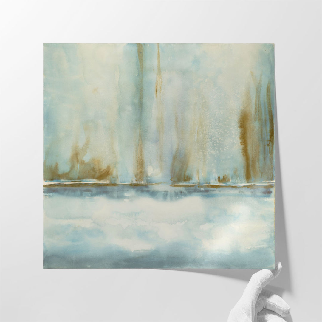 Wall painting for living room in soft hues