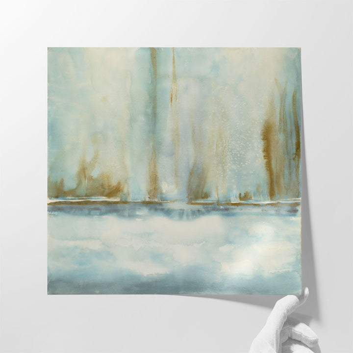 Wall painting for living room in soft hues
