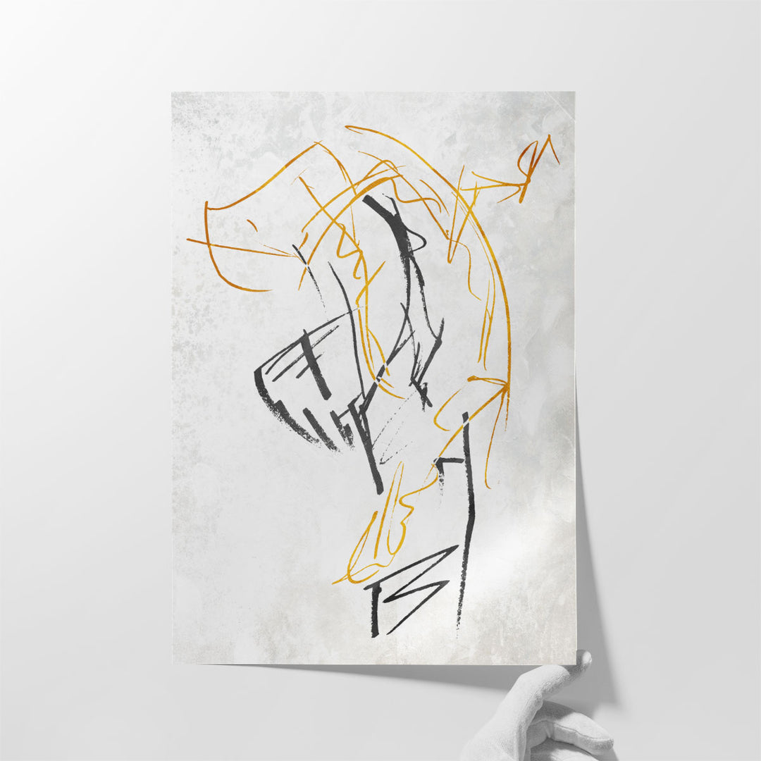 Big Modern Artwork for Entryway – oversized line-based canvas