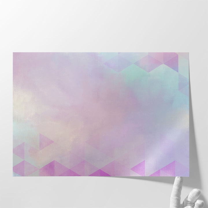 Bedroom artwork with subtle purple lines